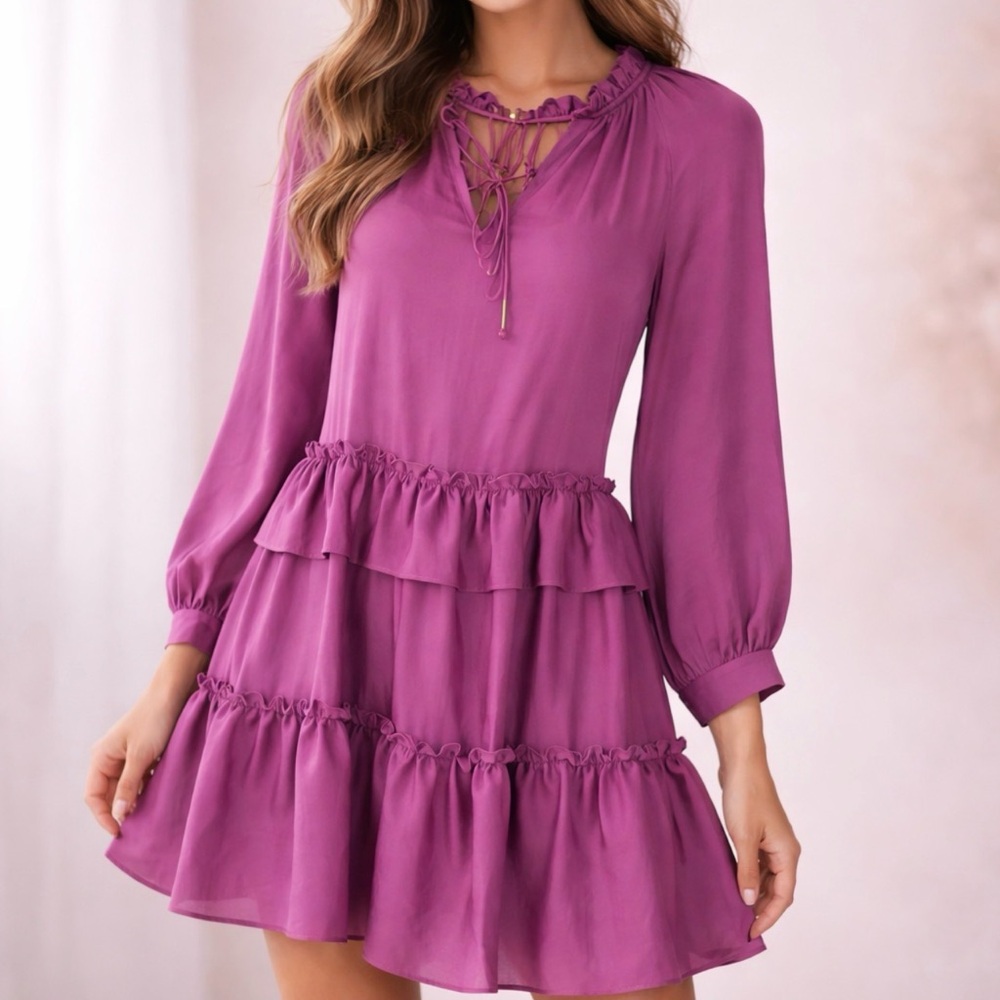 Rebecca Minkoff Purple Long Sleeve Dress